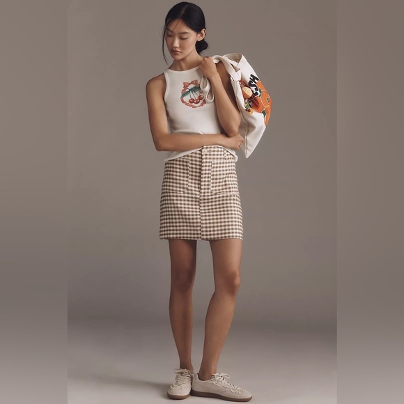 NWT! Anthropologie The Colette Linen Blend Mini Skirt by Maeve - Multiple 🐾